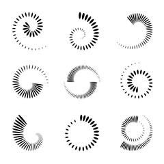 Abstract spiral icons. Design elements set.