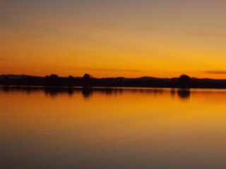 sunset over the lake