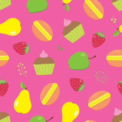 Summer fruit seamless pattern -04