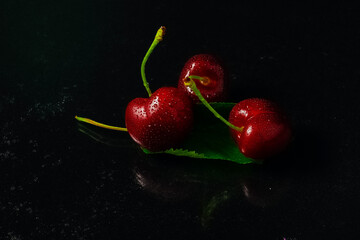 fresh bio sweet big cherries