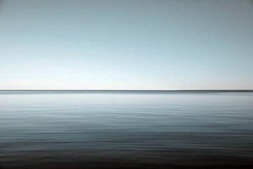 water and sky. lake with blue horizon