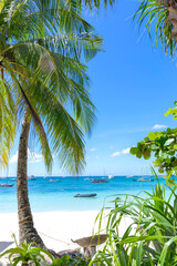 White beach path, Boracay island, Philippines.