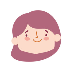 cute little girl face character cartoon isolated design icon
