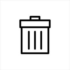 Trash Bin line. Flat line vector icon for mobile application, button and website design. Illustration isolated on white background. EPS 10 design, logo, app, infographic, 