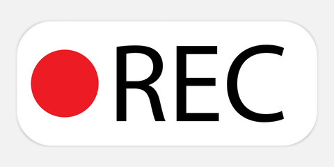 Recording white button icon. Rec sign illustratoin with .shadow. Vector