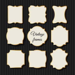 Set of decorative vintage frames. Vector frames for wedding, happy birthday invitation card, poster, banner