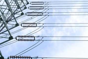 High voltage distribution pole.