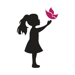 little girl with a butterfly