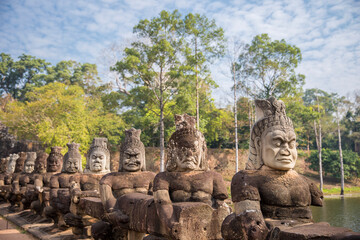 Fototapeta na wymiar Ruins of Banyon Temple, Angkor Wat complex, Siem Reap, Cambodia.