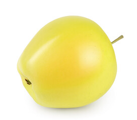 yellow apple isolated on white background with clipping path and full depth of field