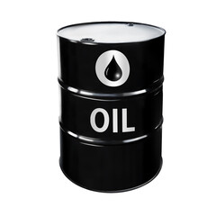 Oil industry concept with oil petrol barrel. 3D Illustration