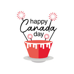 happy canada day with cupcake, national holiday