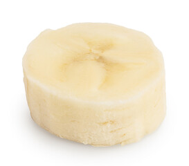 banana piece isolated on white background with clipping path and full depth of field.