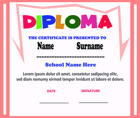 preschool for diploma. vector design. eps10