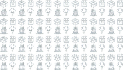 Vector Linear Pattern. Illustration. Drawing.  Birthday, Holiday. Festive