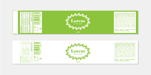 green leaves, bottle label template