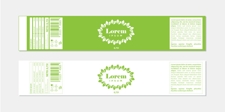 Green Leaves, Bottle Label Template