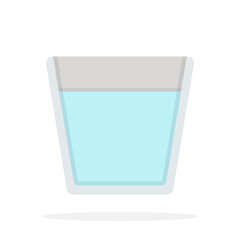 Glass of water for making coffee vector icon flat isolated