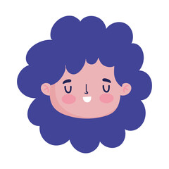 cute little girl face character cartoon isolated design icon
