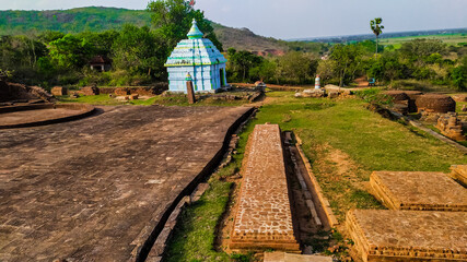 A temple on hill,hill name is udayagiri hill at odisha ,India .  Famous Buddhist site , Archaeological Survey of India 