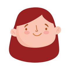 cute little girl face character cartoon isolated design icon