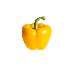 yellow bell peppers isolated on a white background. Vegetarian food. Pepper for salads. Vegetarian, raw food