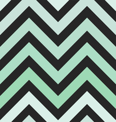 Vector zigzag seamless pattern, gradient, mint green black background