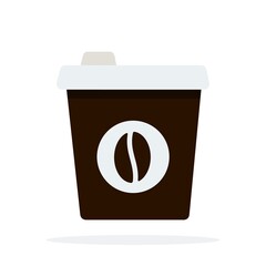 Disposable coffee cup vector icon flat isolated