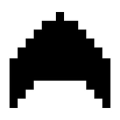 space ship flying 8 bits pixelated silhouette