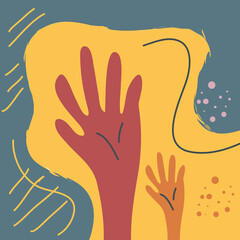 abstract background, drawn with various shapes and doodle objects