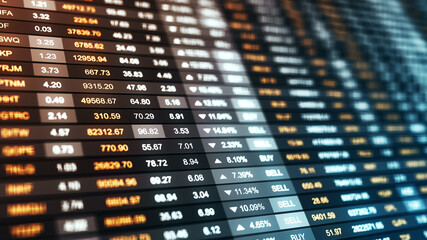 Online stock information. Abstract background with digital trading data. Global financial market concept.