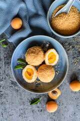 Marillenknödel – sweet dumplings stuffed with apricot and coated with breadcrumbs