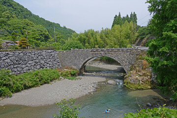二俣橋　石造りの橋　熊本県美里