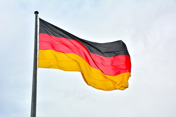 Flag of Germany waving on wind