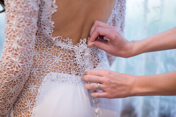 Bride button up wedding dress