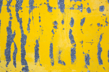 Old metal texture. Galvanized iron surface with peeling yellow paint. Perfect for background and grunge design.