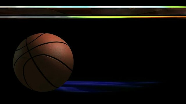  Basketball rotating on animated background