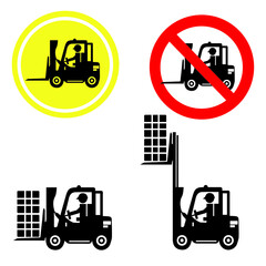 Forklift truck icon. Flat modern vector on white background. cargo transport concept.

