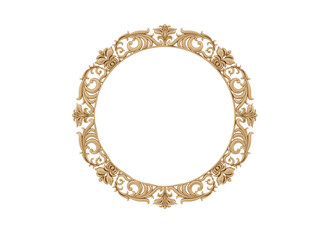 Golden vintage frame. Isolate mirror. Design retro element. physical realistic reflection .
