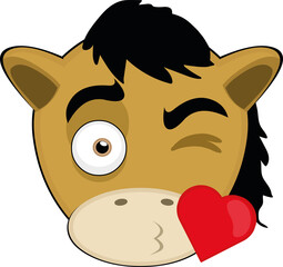 Vector illustration of the face of a cute pony