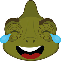 Vector illustration of the face of a chameleon cartoon
