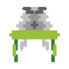 space alien 8 bits pixelated icon