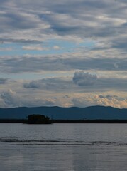 sunset over the lake