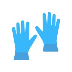 Protective gardening gloves icon in flat design style.