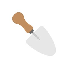 Trowel icon in flat design style. Construction work tool, equipment.