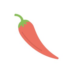 Chili peppers icon in flat design style. Realistic vegetables sign for creative design concept.