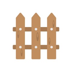 Wooden fence tile icon in flat design style.