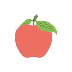 Organic red apple icon. Fresh fruits symbol. Creative logo, mascot design element.