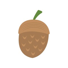 Acorn icon in flat design style.