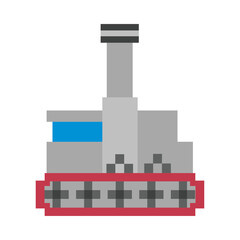 war tank vehicle 8 bits pixelated icon